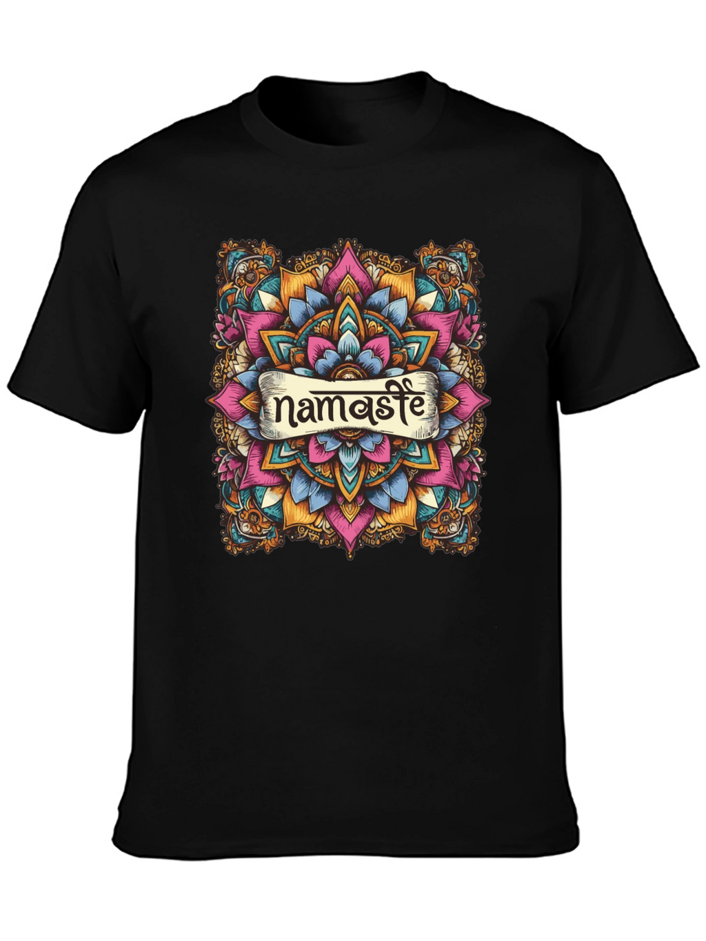 Namaste Mandala Graphic Black T-Shirt