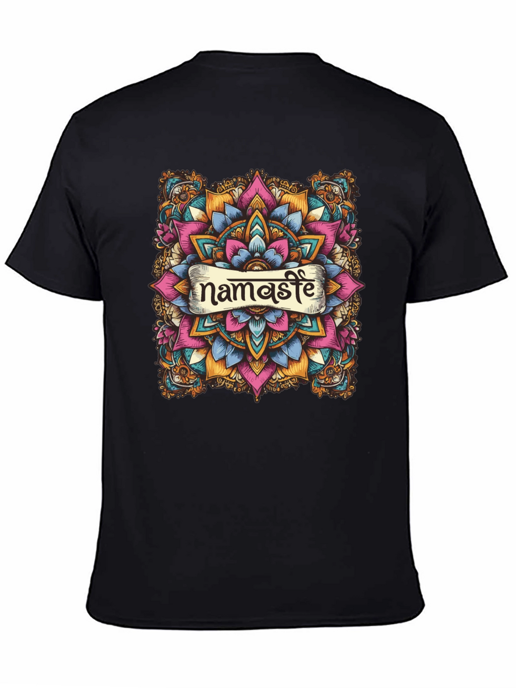 Namaste Mandala Graphic Black T-Shirt