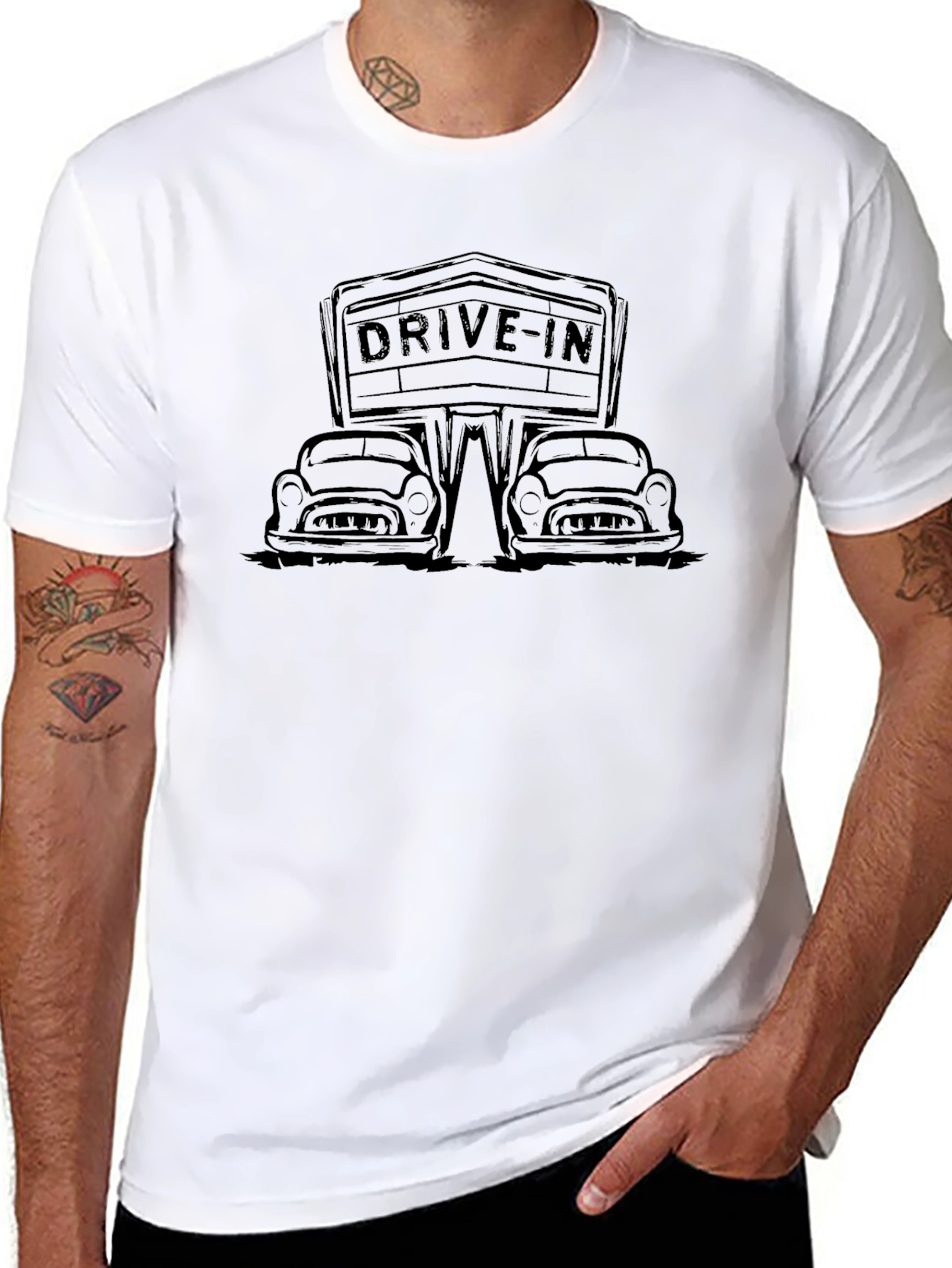 Drive-In Movie T-Shirt - Retro Classic Cars