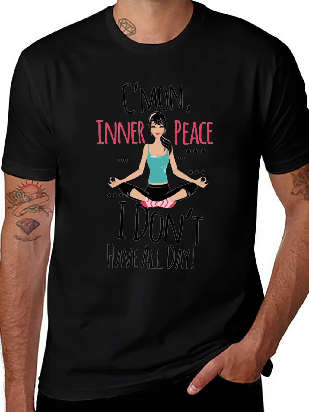 Cmon Inner Peace Yoga Tee - Black