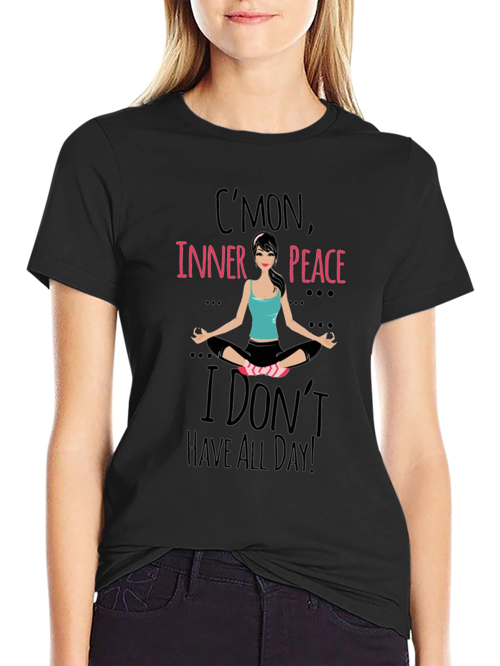 Cmon Inner Peace Yoga Tee - Black