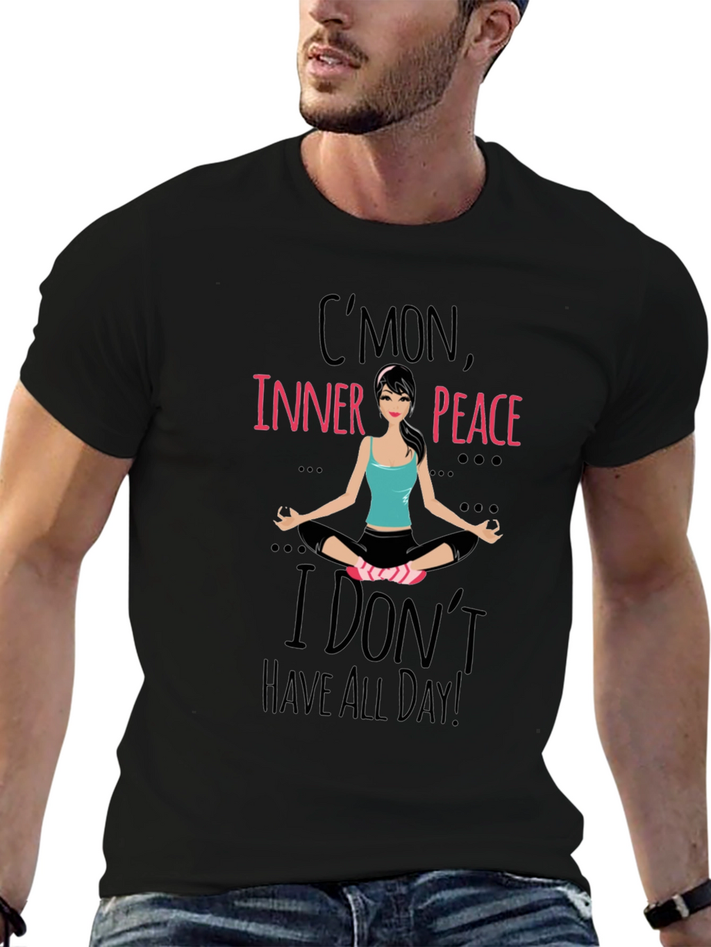 Cmon Inner Peace Yoga Tee - Black