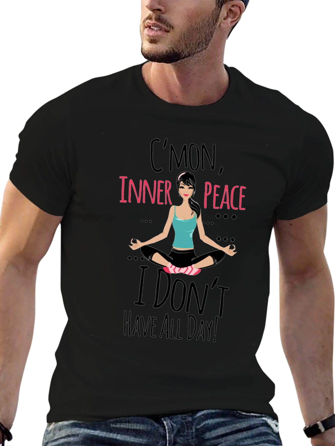 Cmon Inner Peace Yoga Tee - Black