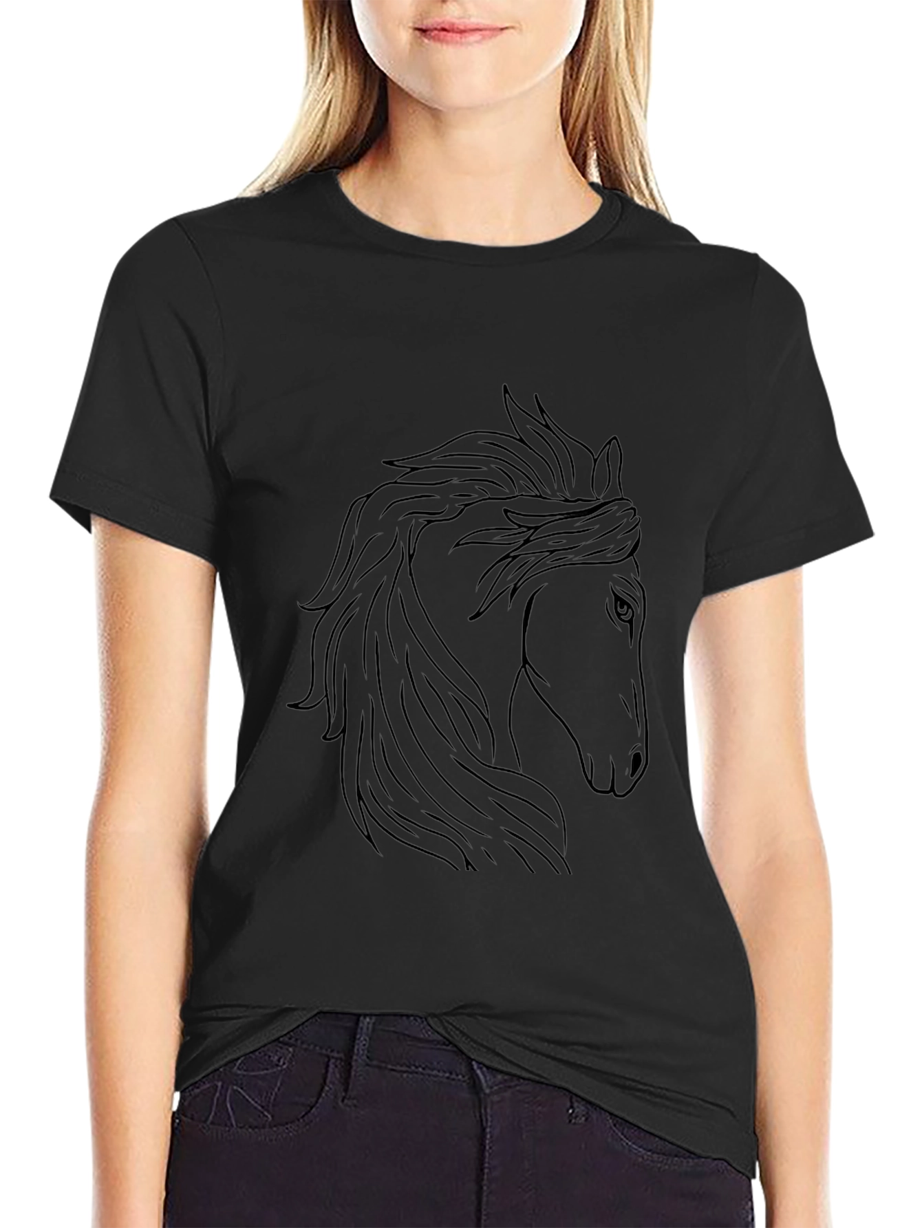 Black Horse Graphic Tee - Stylish Comfort
