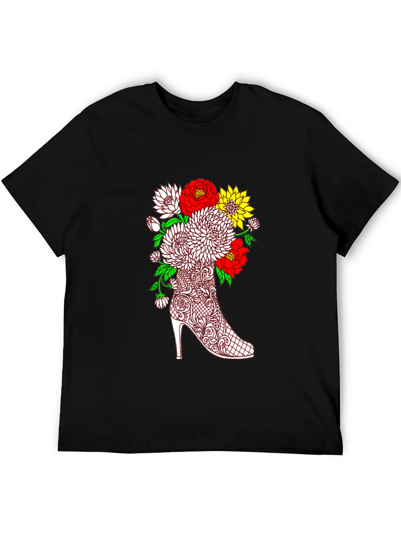 Floral Heel Graphic Tee - Unique Style