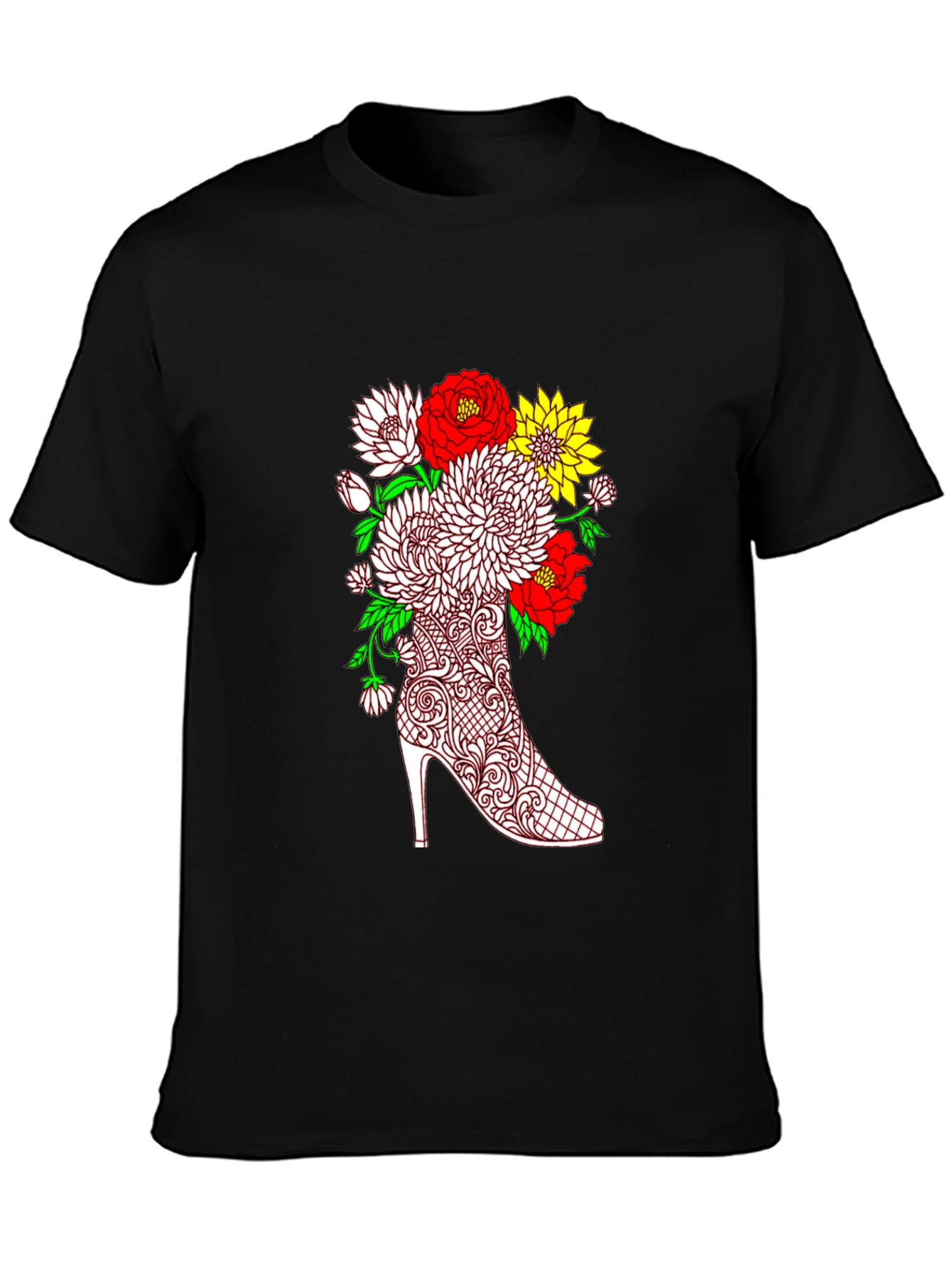 Floral Heel Graphic Tee - Unique Style
