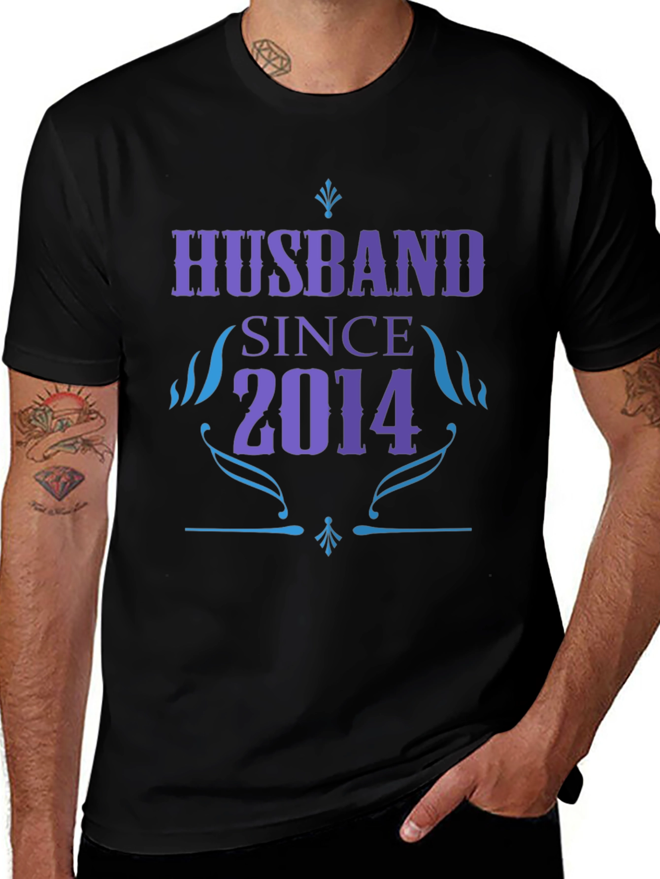 Husband Since 2014 Graphic T-Shirt - Anniversary Gift