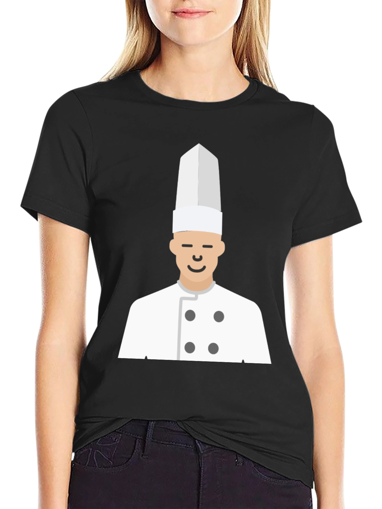 Chef T-Shirt - Black Cotton Culinary Design