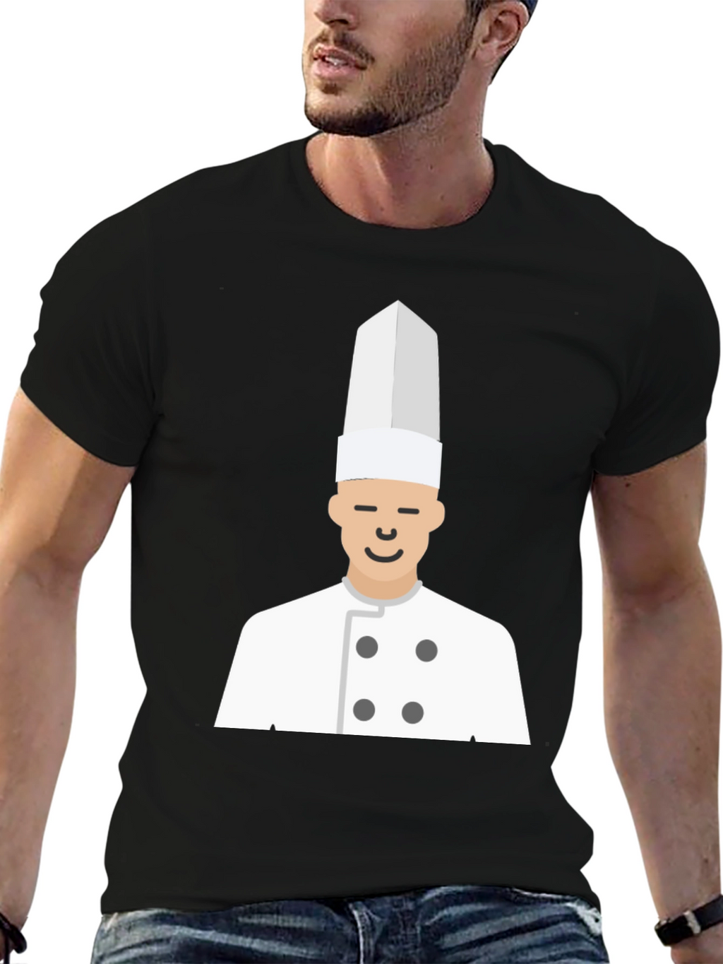 Chef T-Shirt - Black Cotton Culinary Design