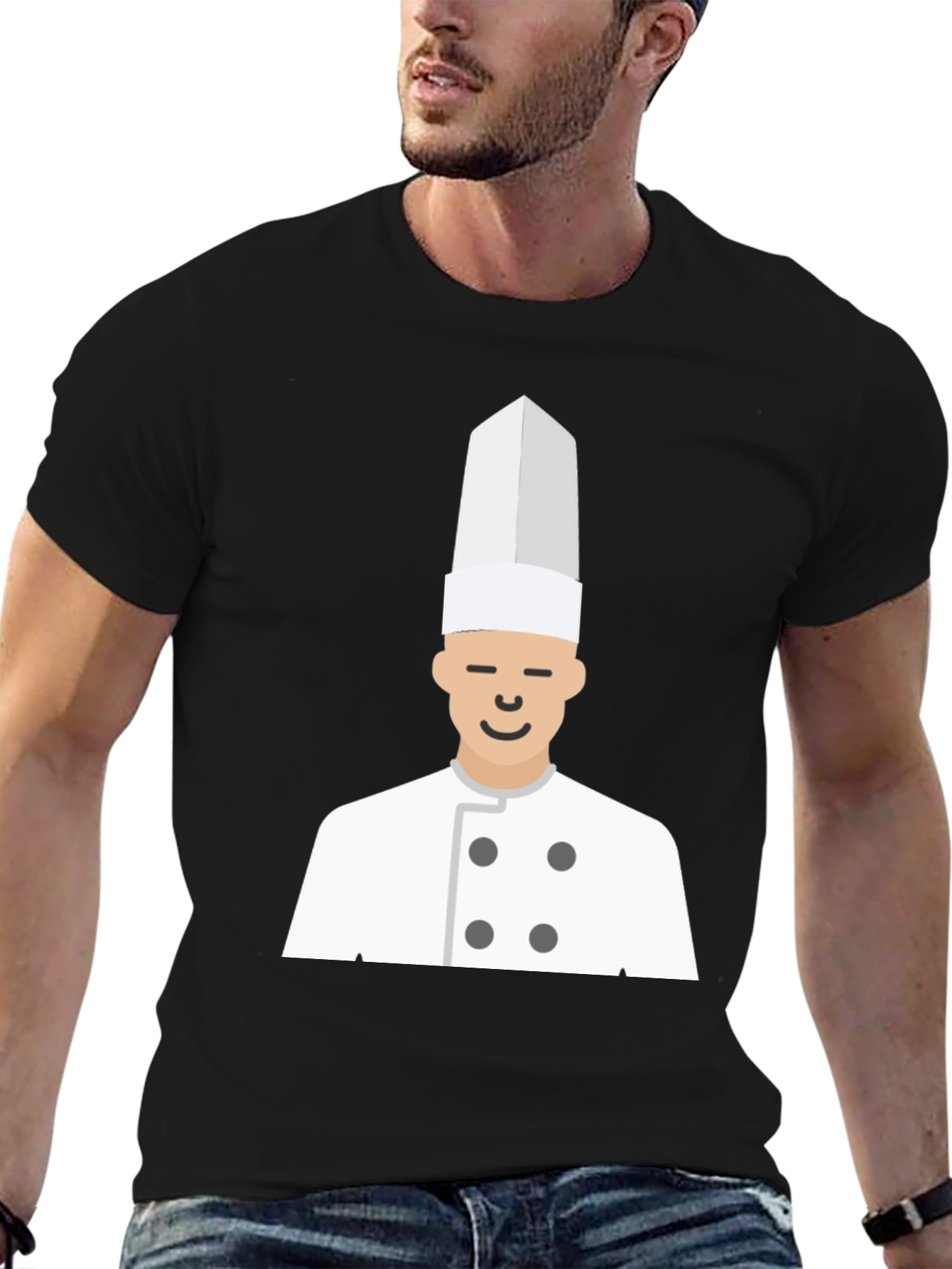 Chef T-Shirt - Black Cotton Culinary Design