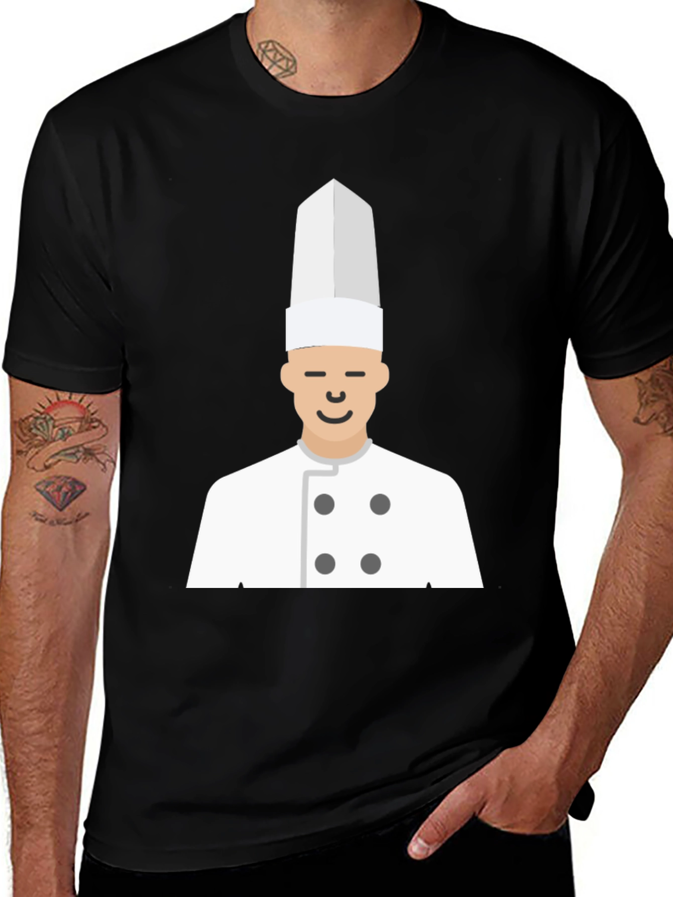 Chef T-Shirt - Black Cotton Culinary Design