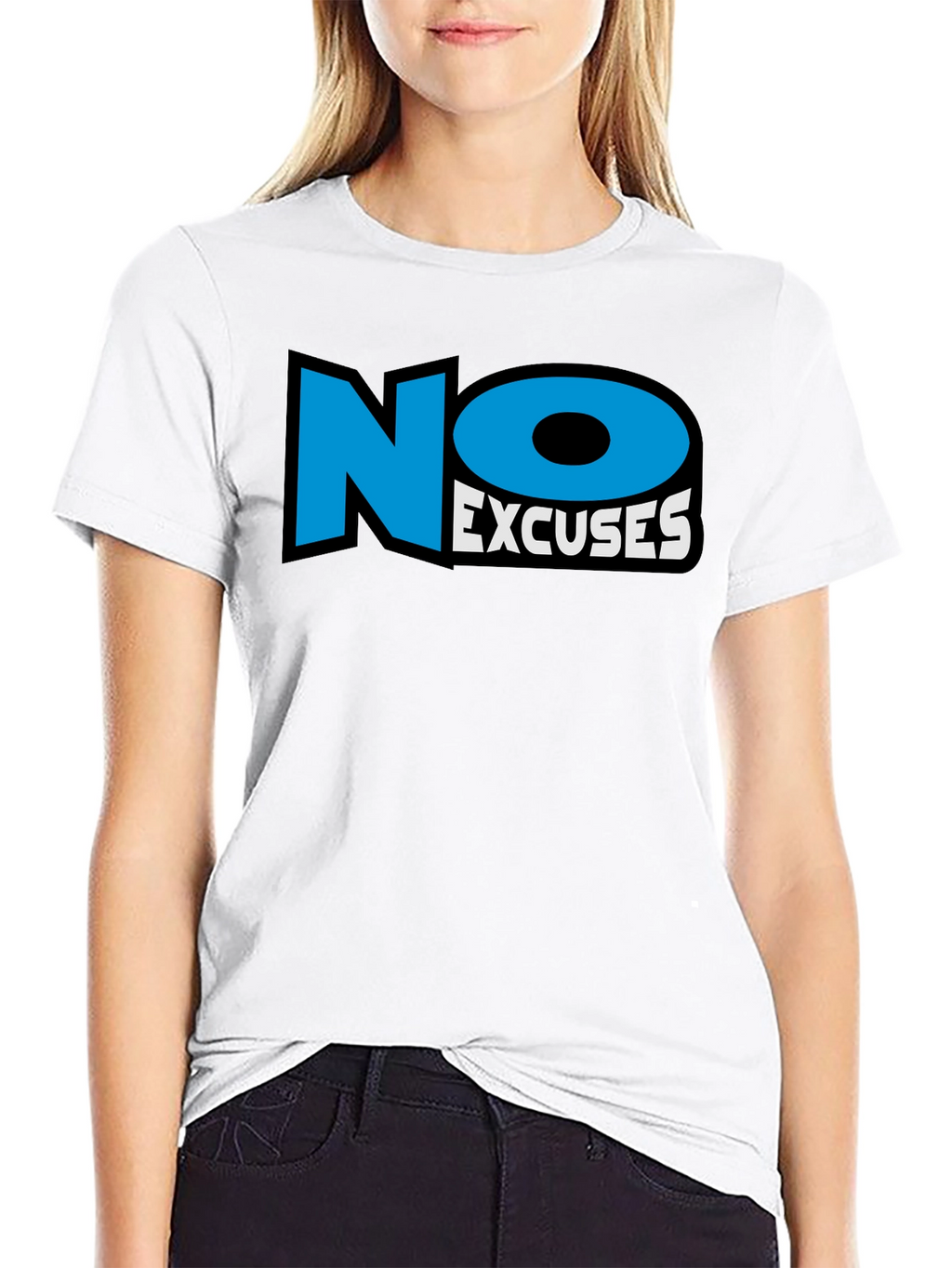 No Excuses Black Graphic T-Shirt