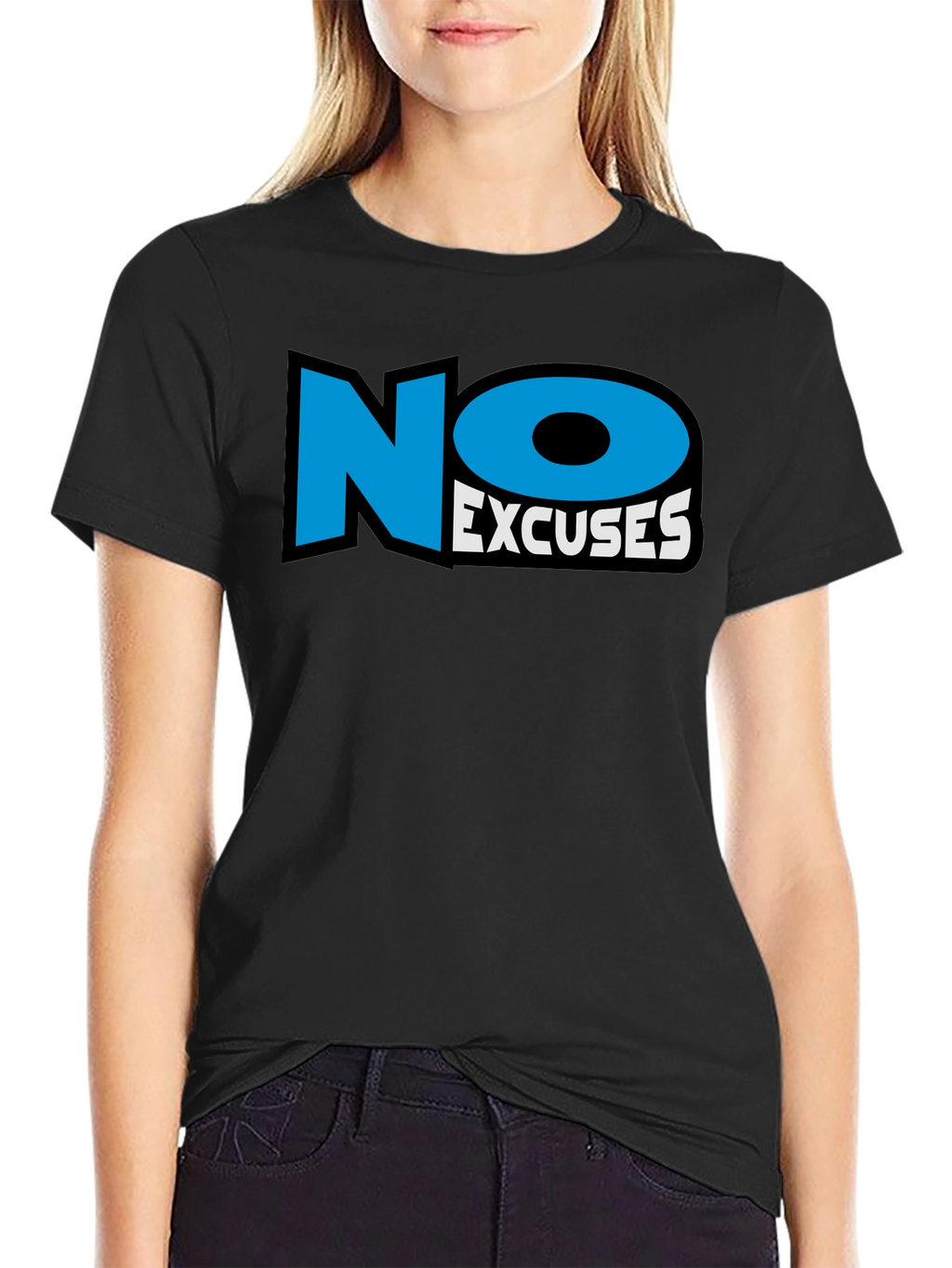 No Excuses Black Graphic T-Shirt