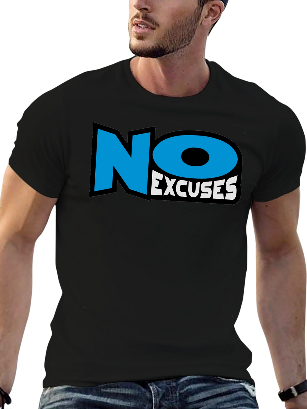 No Excuses Black Graphic T-Shirt