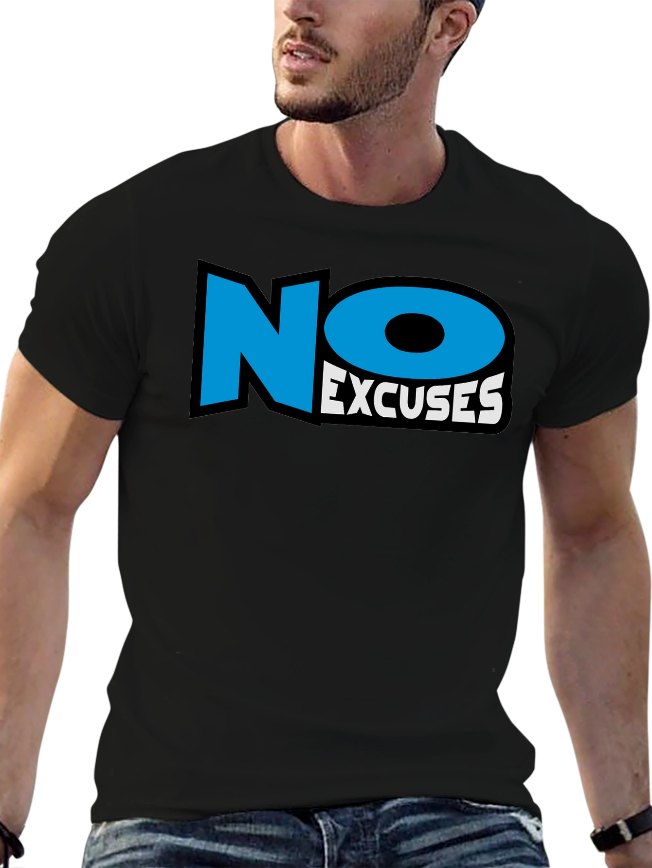 No Excuses Black Graphic T-Shirt