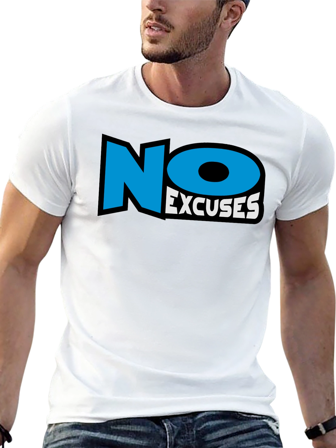 No Excuses Black Graphic T-Shirt