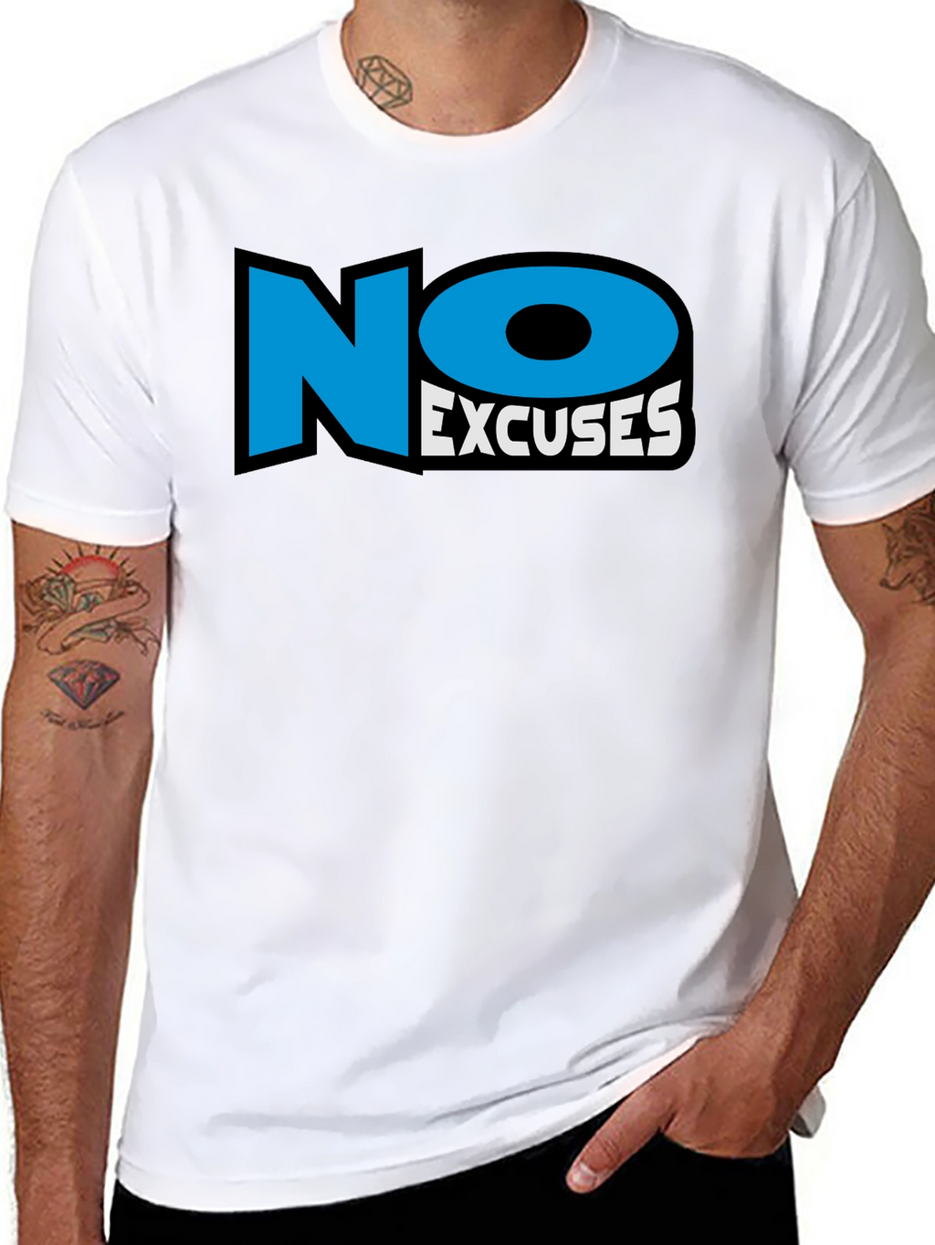 No Excuses Black Graphic T-Shirt