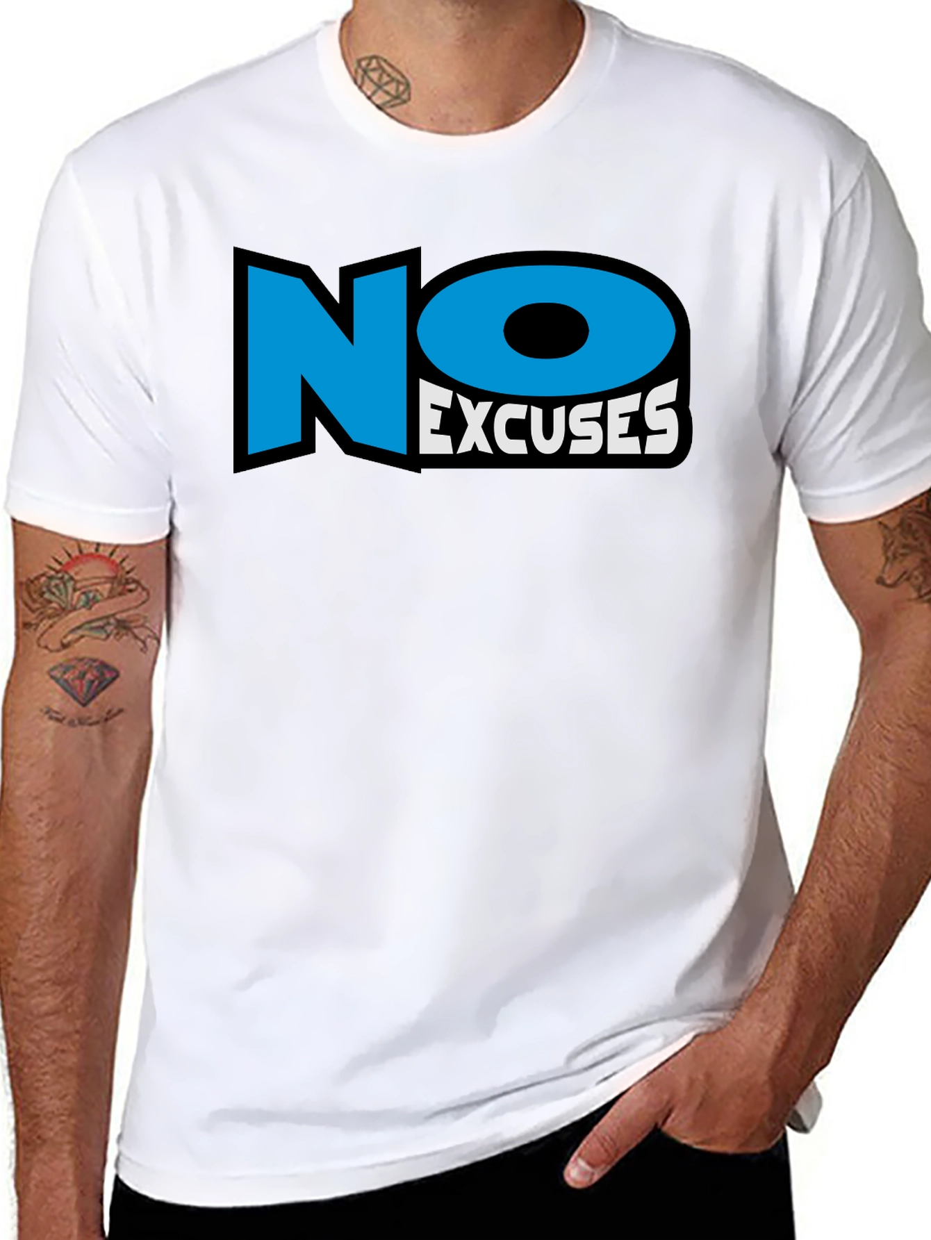 No Excuses Black Graphic T-Shirt