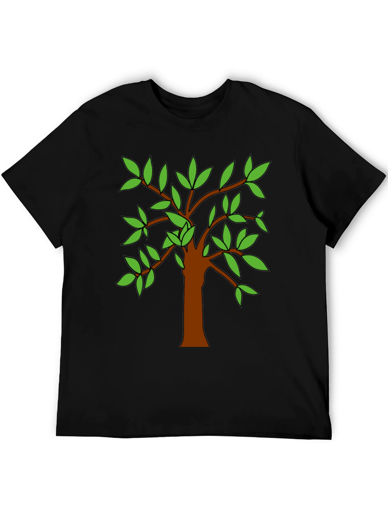Nature Tree Graphic Tee - Casual Black T-Shirt
