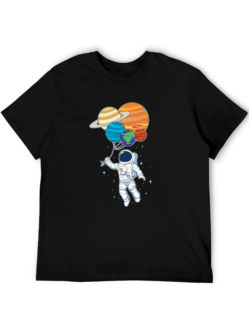 Astronaut Planet Balloons Graphic Tee