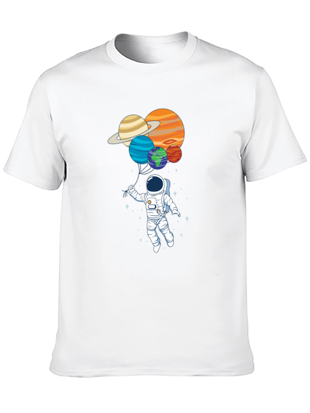 Astronaut Planet Balloons Graphic Tee