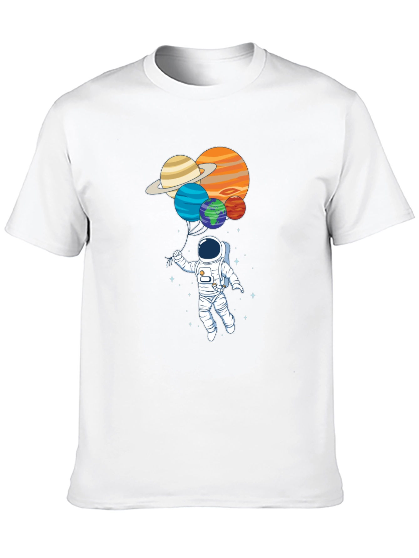 Astronaut Planet Balloons Graphic Tee