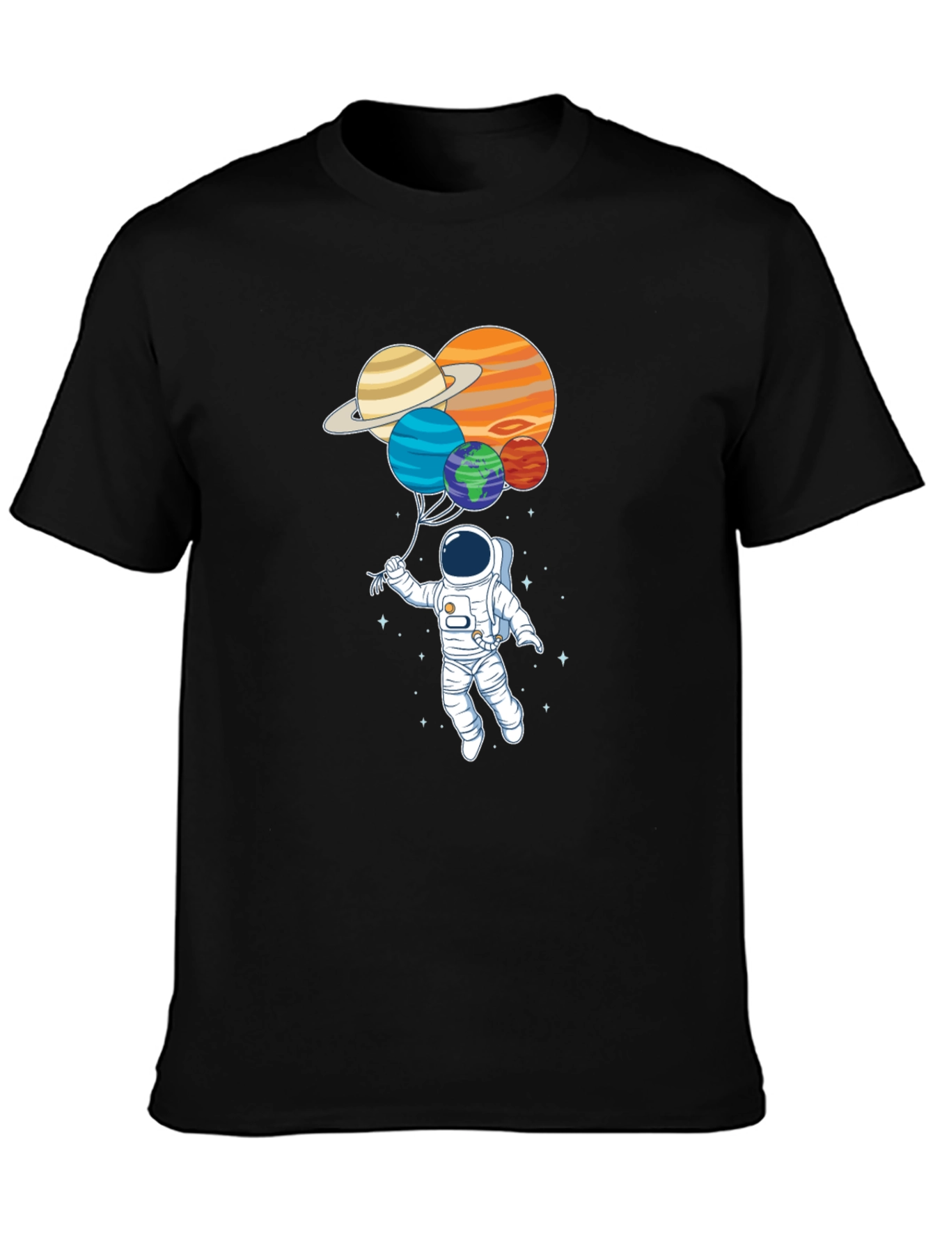 Astronaut Planet Balloons Graphic Tee