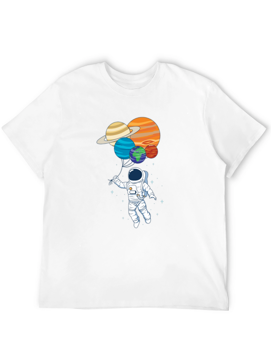 Astronaut Planet Balloons Graphic Tee