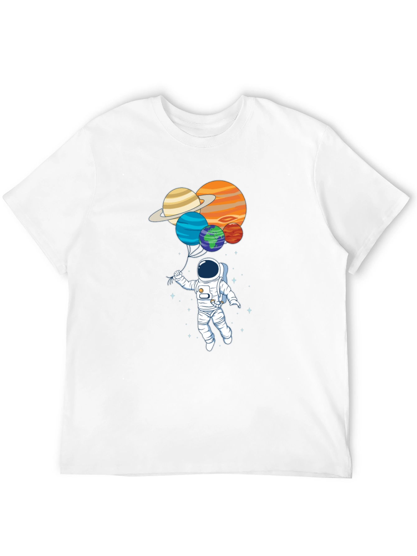 Astronaut Planet Balloons Graphic Tee