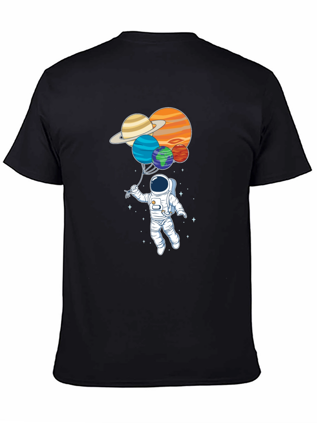 Astronaut Planet Balloons Graphic Tee