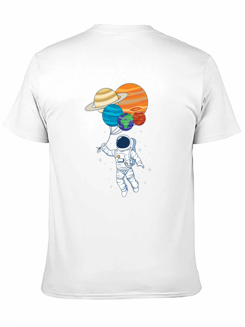 Astronaut Planet Balloons Graphic Tee