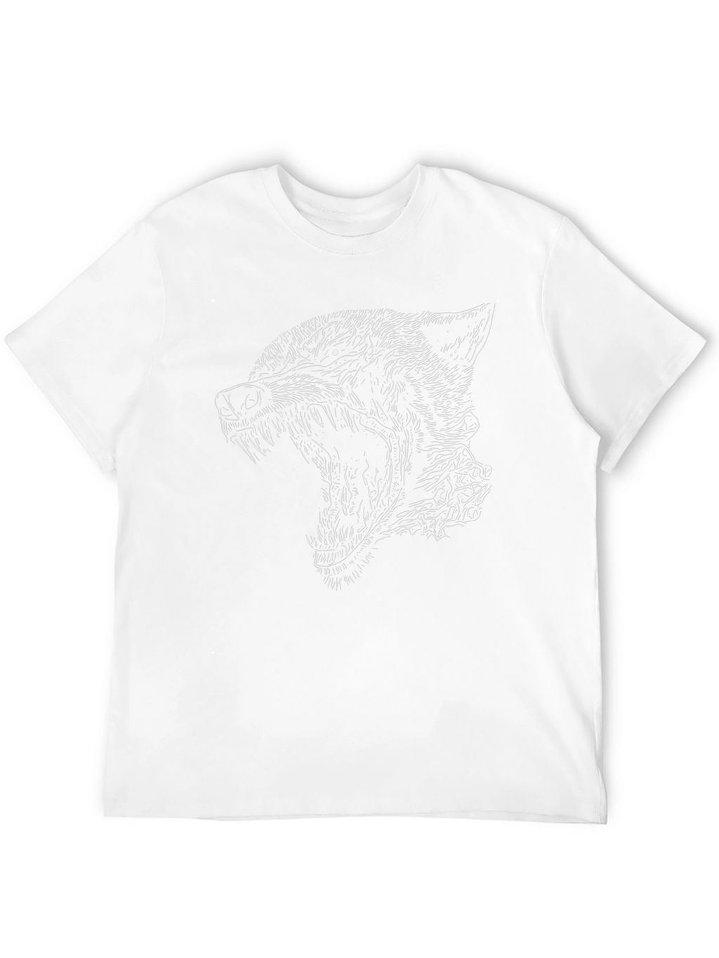 Mens Black Wolf Graphic Print Tee