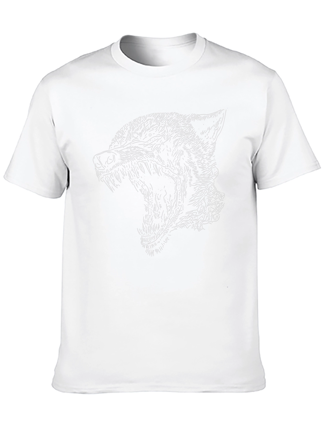 Mens Black Wolf Graphic Print Tee