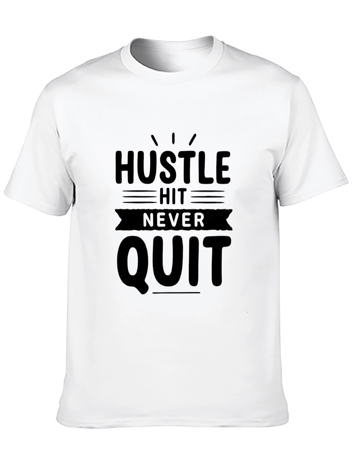 Hustle Hit Never Quit Mens Black T-Shirt