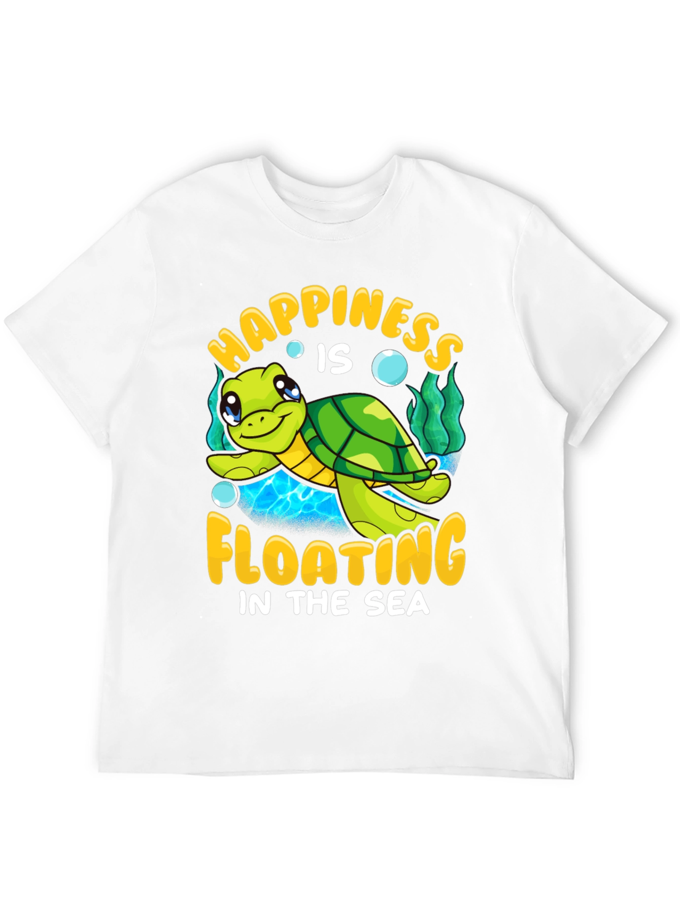 Happiness Floating Sea Turtle Graphic Tee
