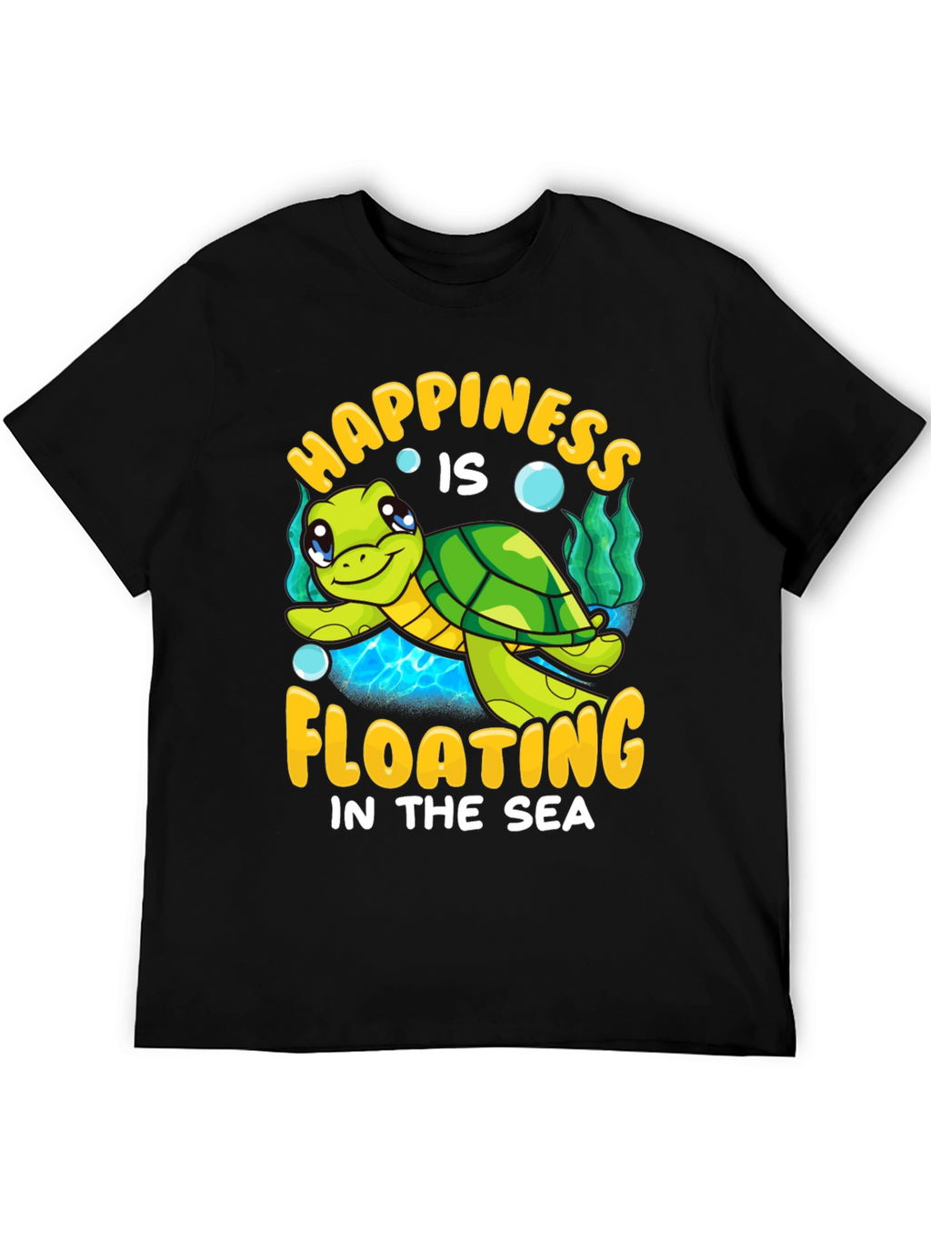 Happiness Floating Sea Turtle Graphic Tee