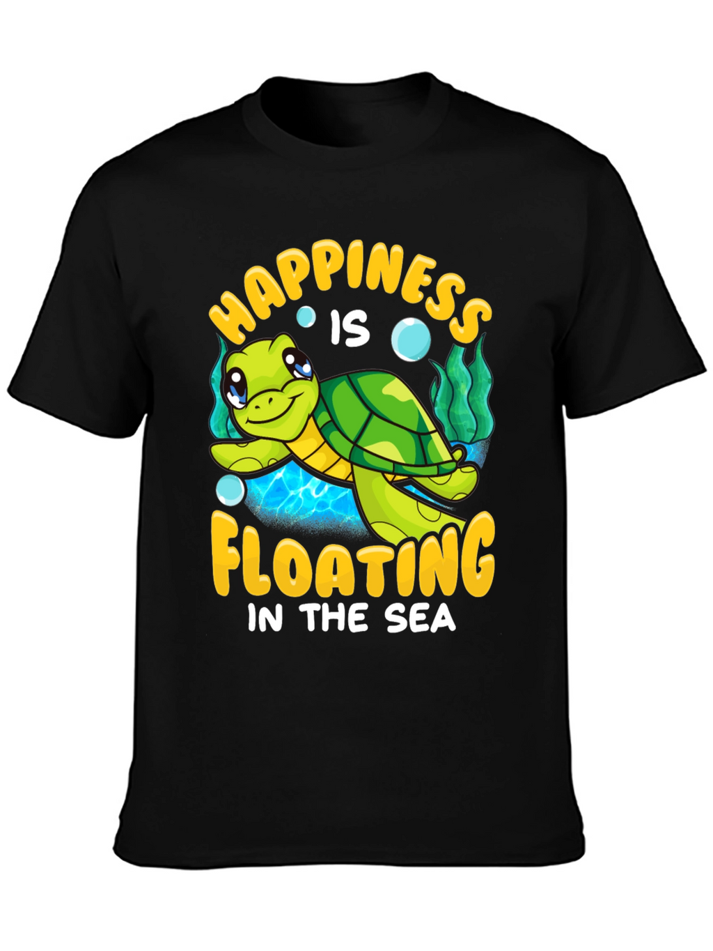Happiness Floating Sea Turtle Graphic Tee