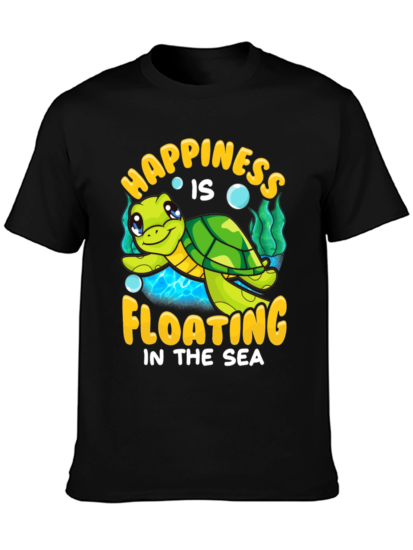 Happiness Floating Sea Turtle Graphic Tee