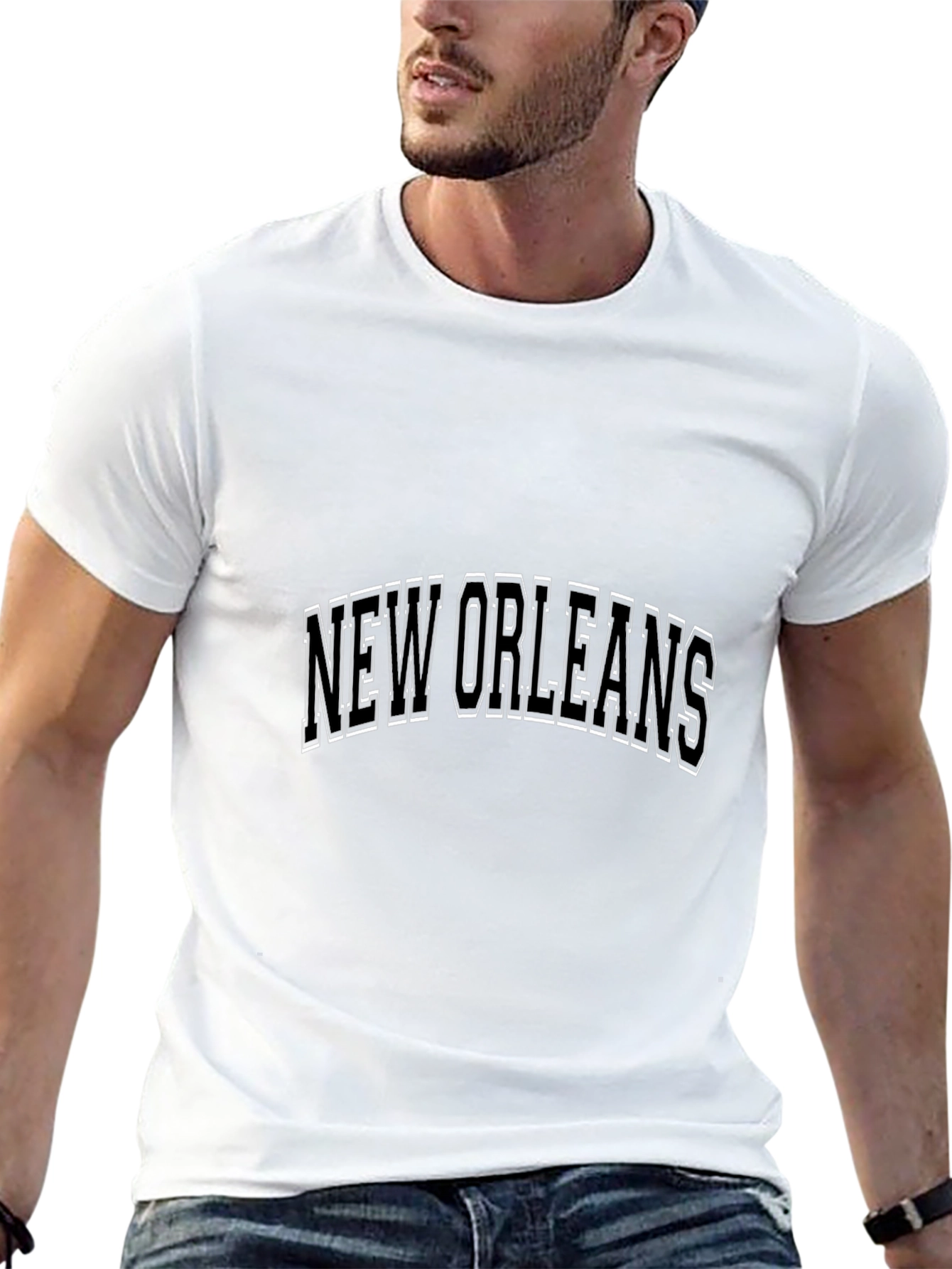 New Orleans Graphic Print Black T-Shirt