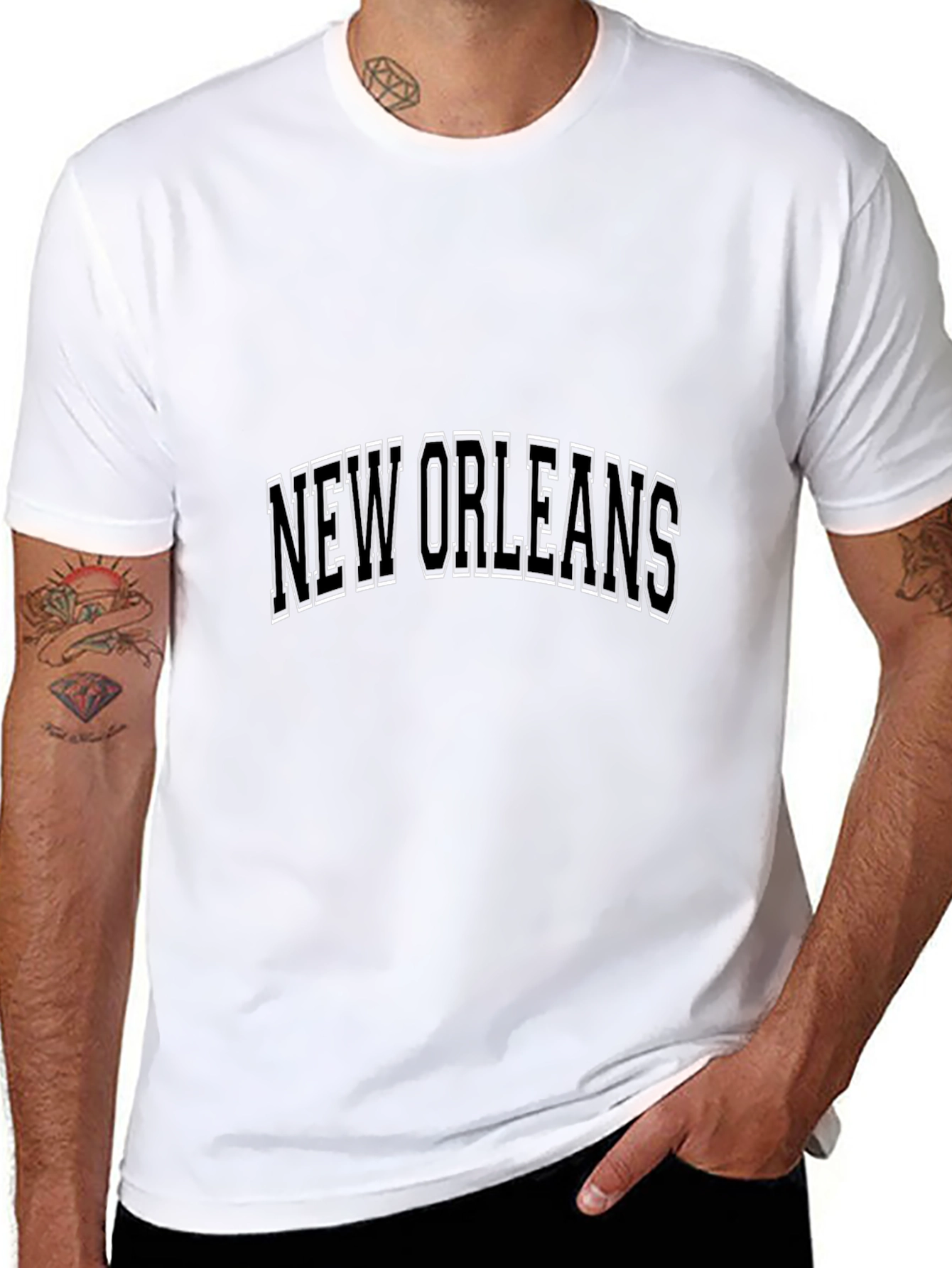 New Orleans Graphic Print Black T-Shirt