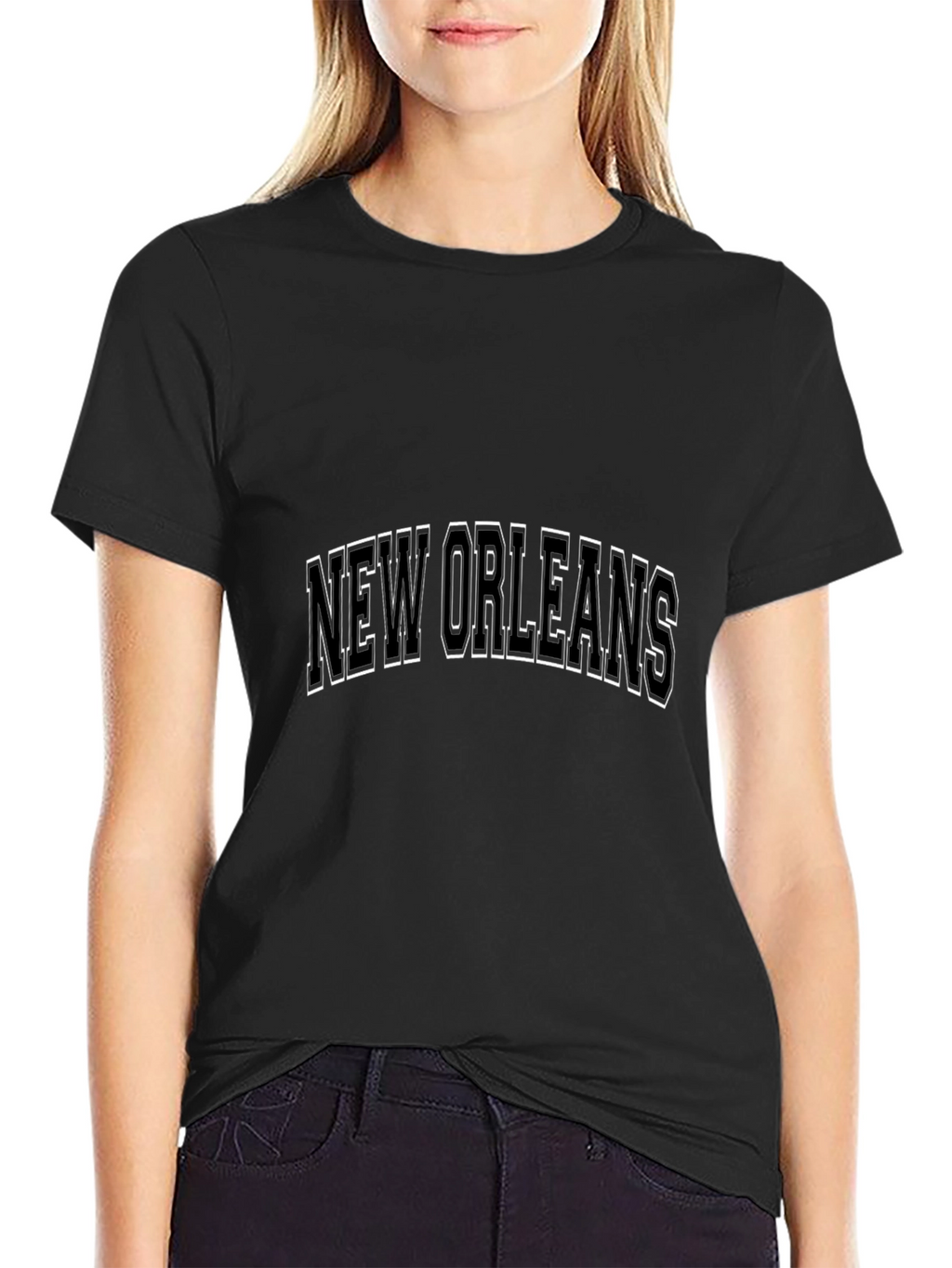 New Orleans Graphic Print Black T-Shirt