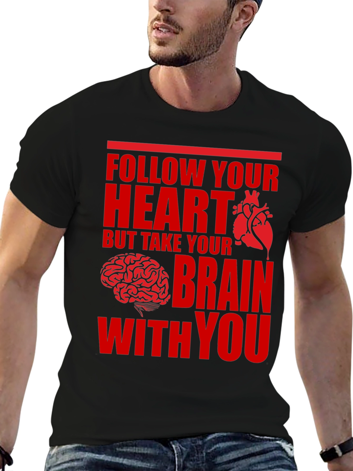 Follow Your Heart Brain Graphic Tee