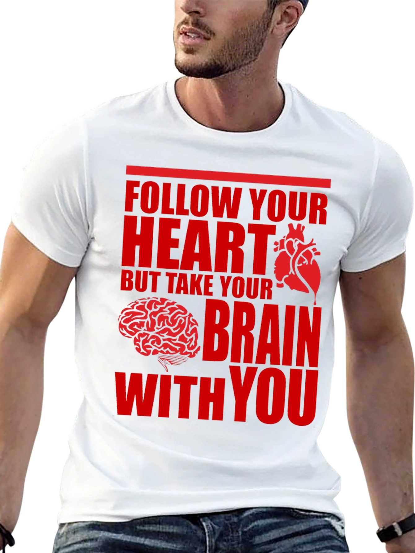 Follow Your Heart Brain Graphic Tee
