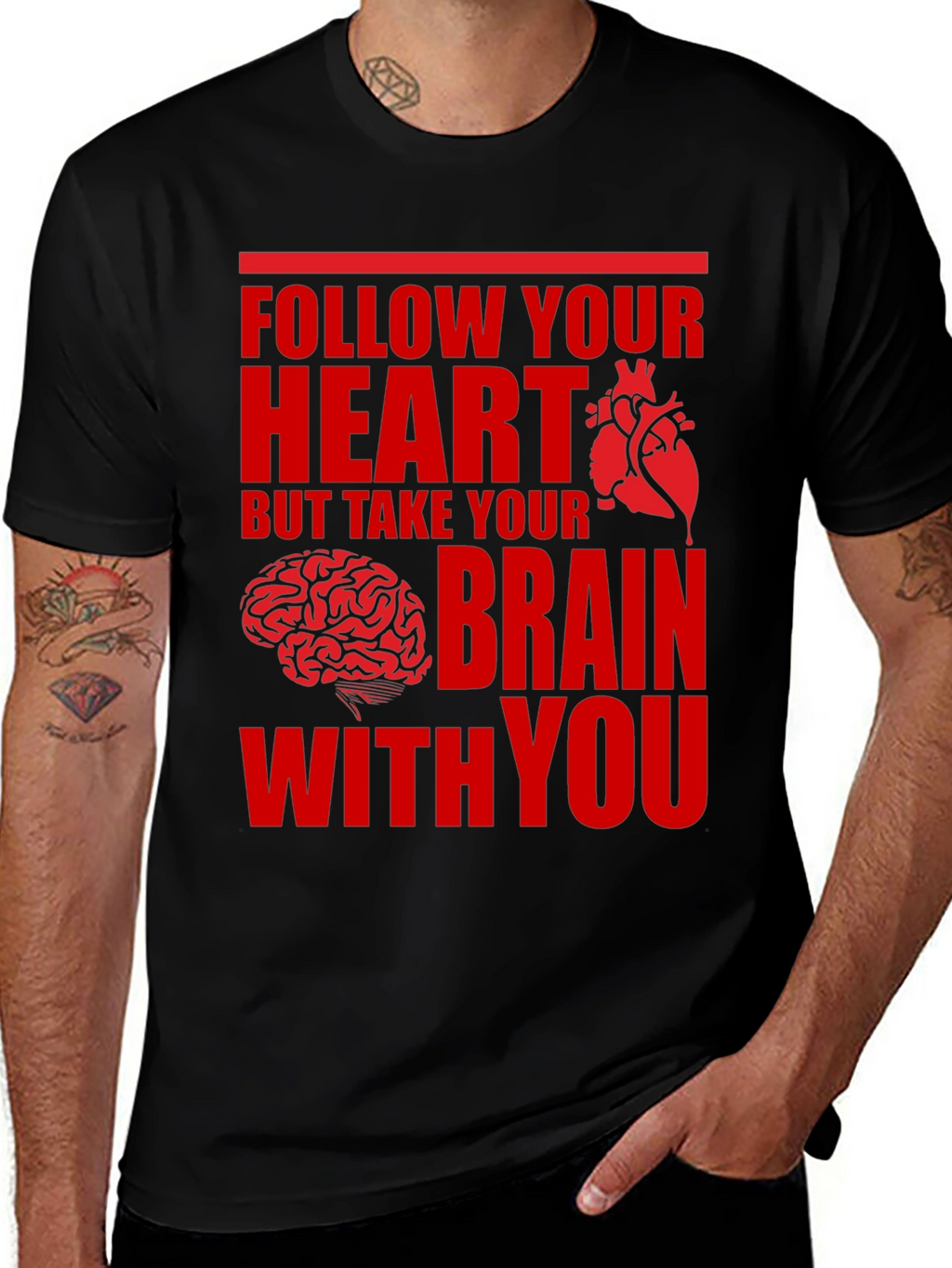 Follow Your Heart Brain Graphic Tee
