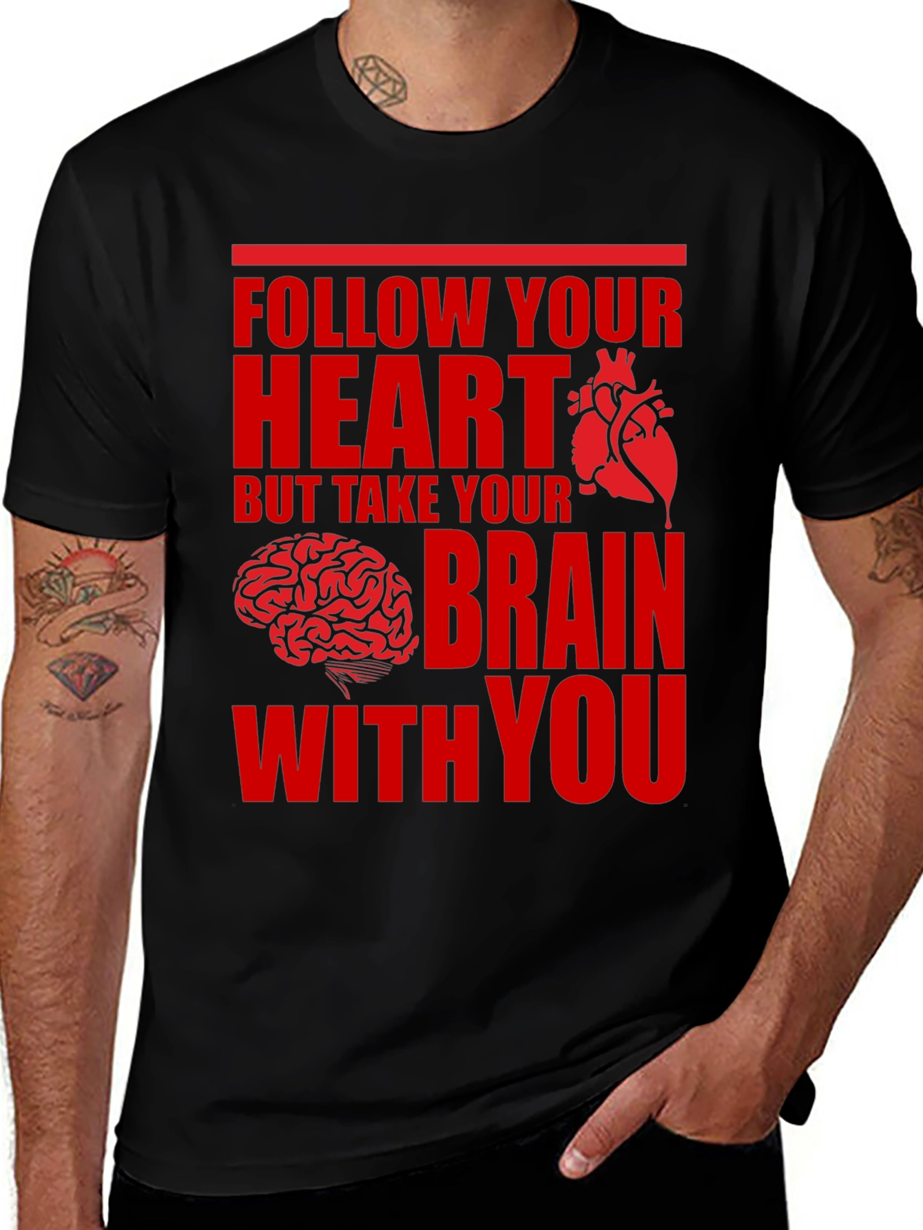 Follow Your Heart Brain Graphic Tee