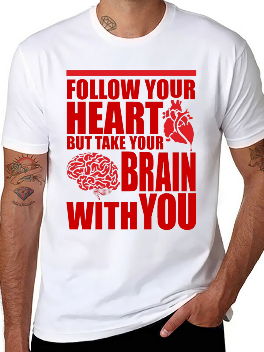 Follow Your Heart Brain Graphic Tee