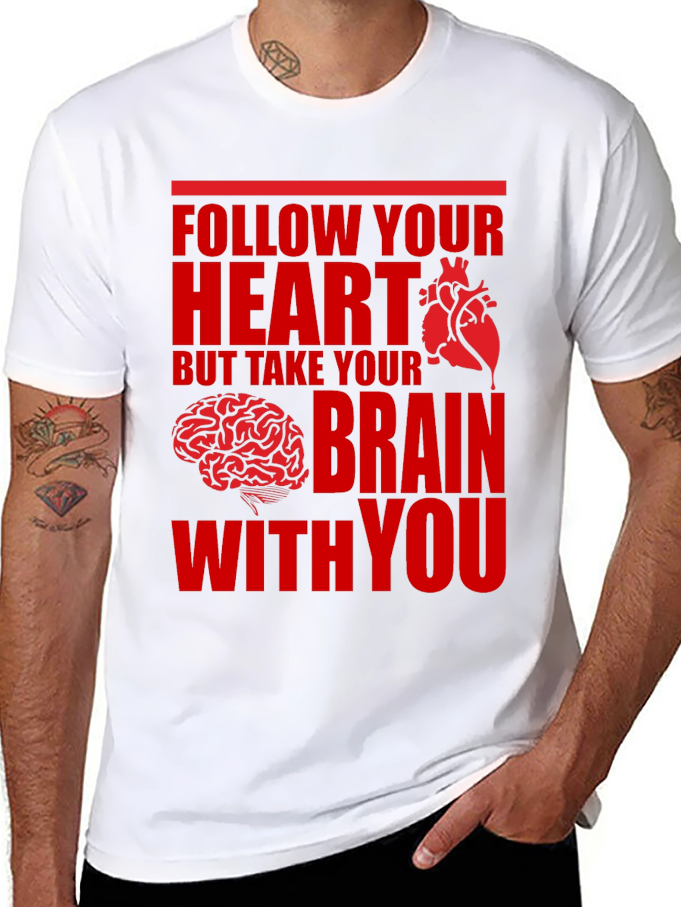 Follow Your Heart Brain Graphic Tee