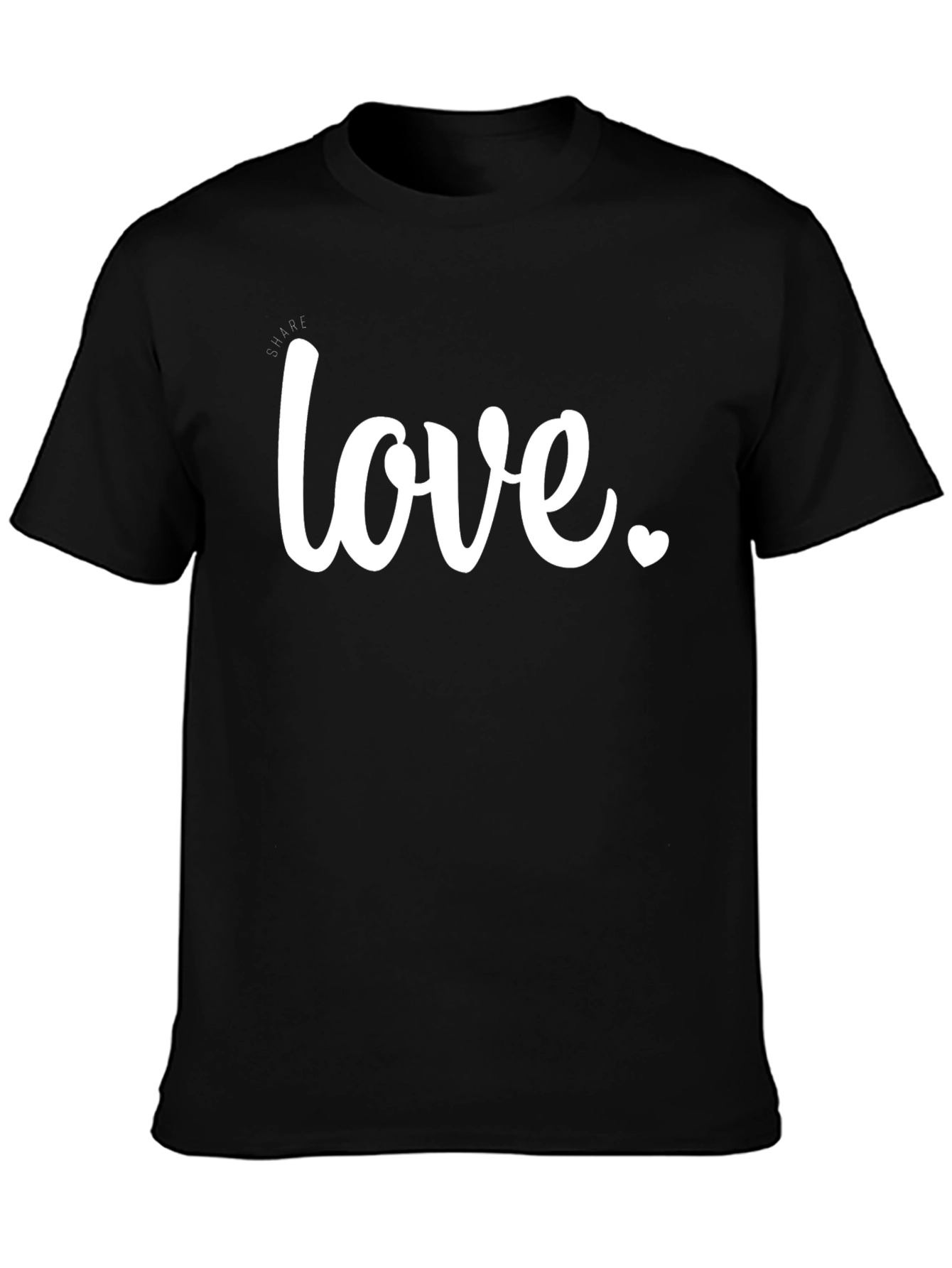Love Heart Graphic Tee - Casual Black T-Shirt