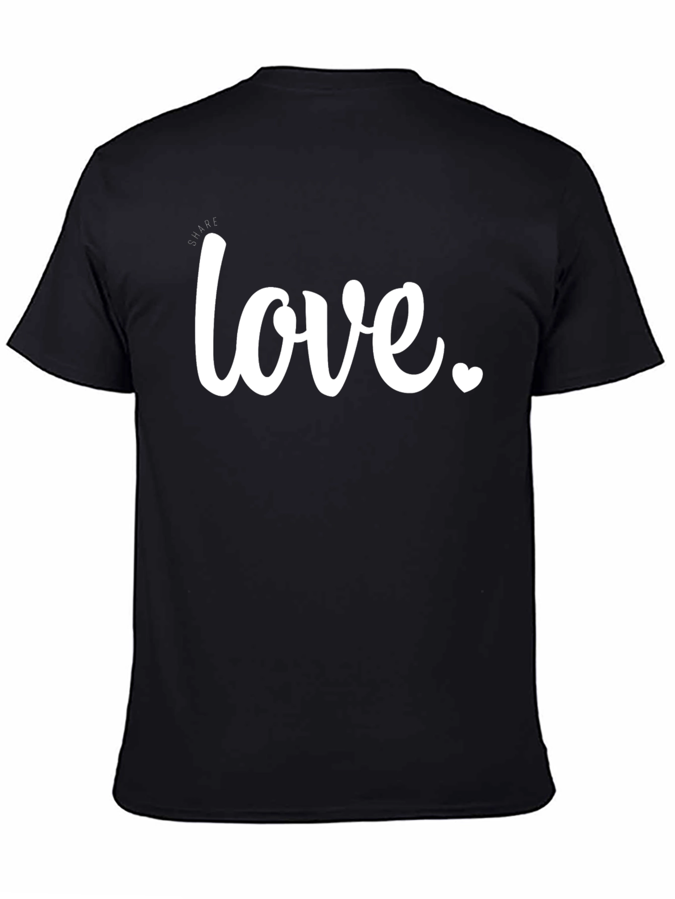 Love Heart Graphic Tee - Casual Black T-Shirt