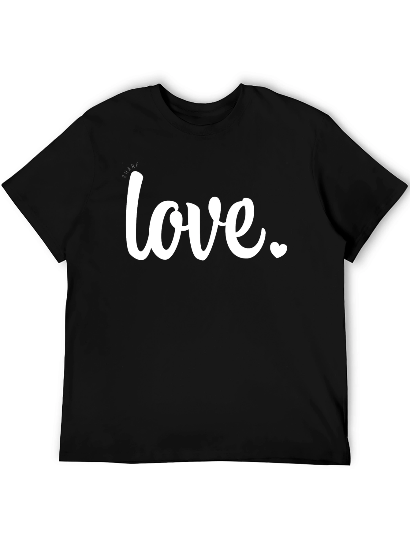 Love Heart Graphic Tee - Casual Black T-Shirt